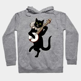 Vintage Cat Playing Banjo Hoodie